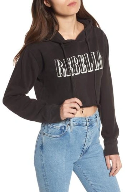 Junk Food Rebelle Crop Hoodie In Black