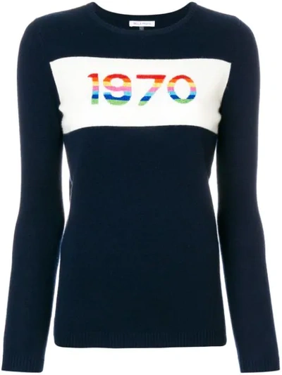 Bella Freud Sweater With 1970 Rainbow Intarsia In Navy