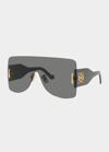 Loewe Anagram Nylon Shield Sunglasses In Gray