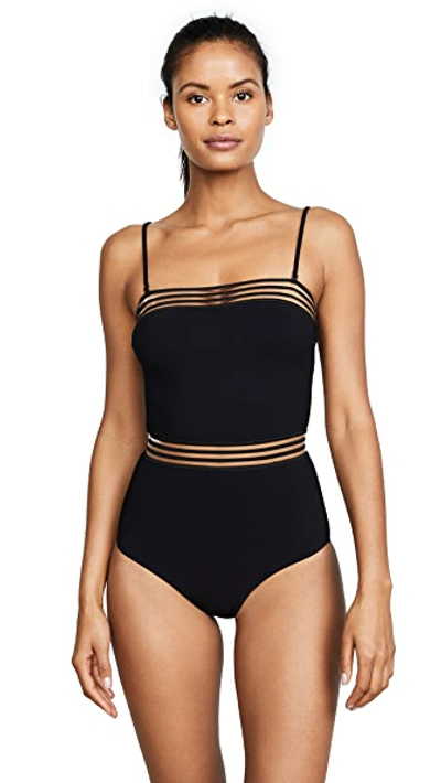 Emma Pake Monica Bandeau Swimsuit In Black