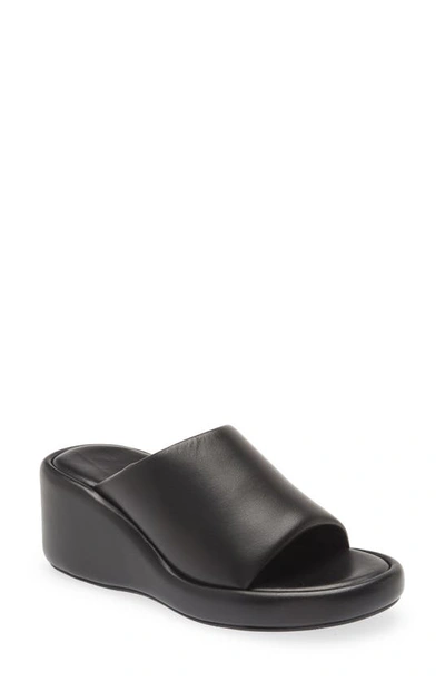 Balenciaga Rise Platform Slide Sandal In Black/ White