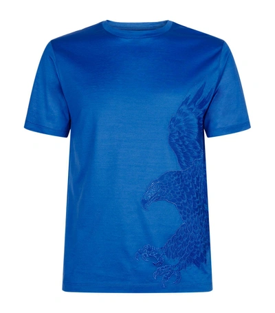 Stefano Ricci Eagle Motif T-shirt In Blue