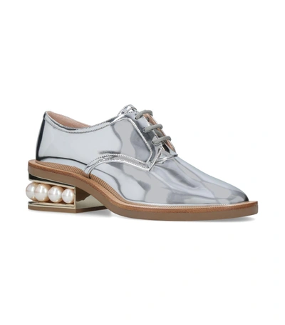 Nicholas Kirkwood Leather Casati Derby Shoes In Silver