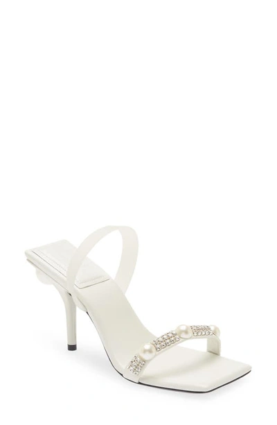 Givenchy Show G Woven Pearl-embellished Slingback Sandals In Ivory