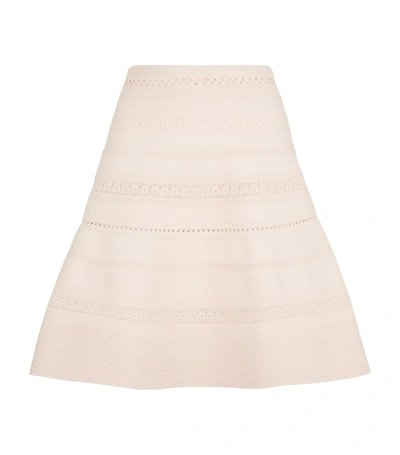 Sandro A-line Pointelle-knit Mini Skirt In Pink