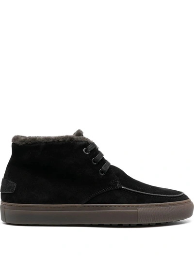 Brioni Shearling-lined Suede Chukka Boots In Black
