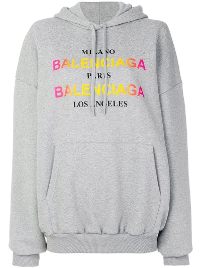 Balenciaga Milano Paris La Oversized Sweatshirt In Grey | ModeSens