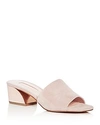 Avec Les Filles Women's Sloane Suede Block Heel Slide Sandals In Avec Pink
