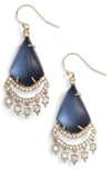 Alexis Bittar Crystal Lace Lucite Chandelier Earrings In Sea Blue