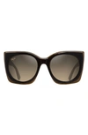 Maui Jim Pakalana 53mm Polarized Plus2® Cat Eye Sunglasses In Chocolate/ Tortoise
