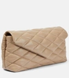 Saint Laurent Sade Quilted-leather Clutch Bag In Taupe