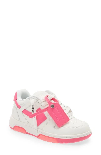 Off-white Out Of Office Panelled Fucsia Lace-up Sneakers In White Fuschia
