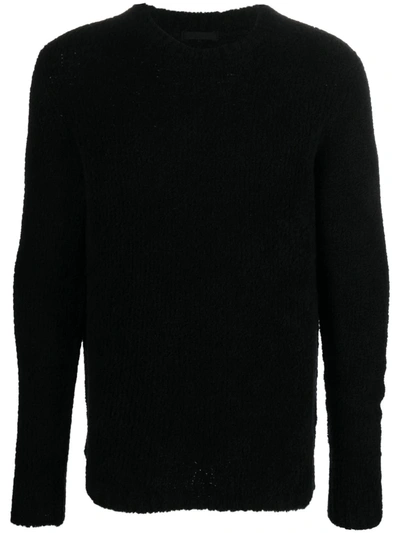 Ten C Crew Neck Knitted Sweater In Black