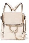 Chloé Faye Mini Textured-leather And Suede Backpack In White