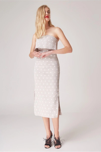 C/meo Collective Love Like This Dress In Grey W Ivory Spot