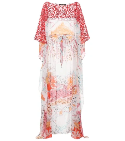 Roberto Cavalli Printed Silk Dress In Multicoloured