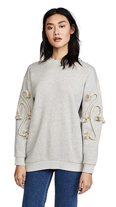 See By Chloé Cotton-blend Sweatshirt In Drizzle/slate Grey