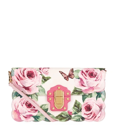 Dolce & Gabbana Lucia Rose Printed Leather Bag In Multi