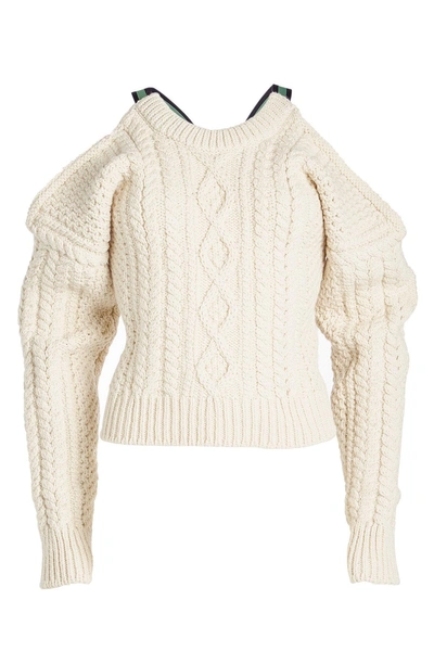 Calvin Klein 205w39nyc Wool Cable Knit Pullover With X Back