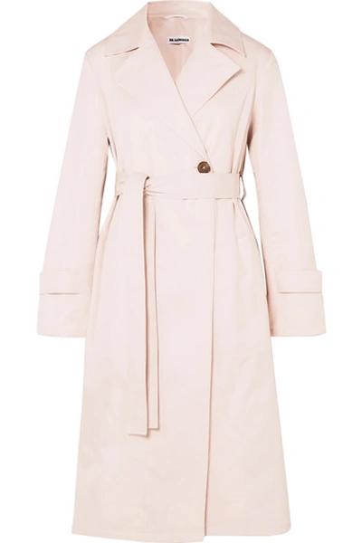 Jil Sander Ecolo Cotton Trench Coat In Pastel Pink