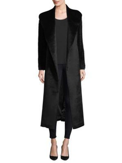 Sentaler Suri Alpaca Long Wrap Coat In Black
