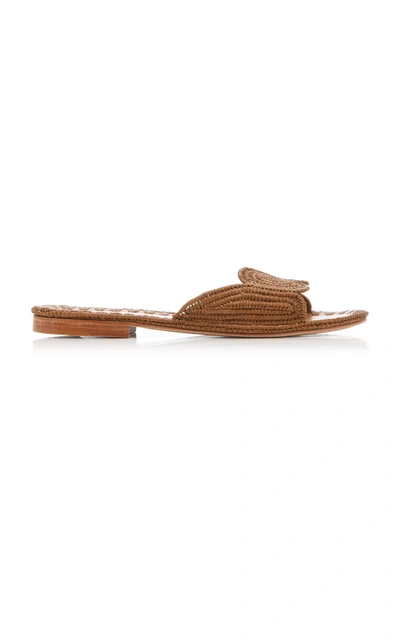 Carrie Forbes Naima Raffia Slides In Brown