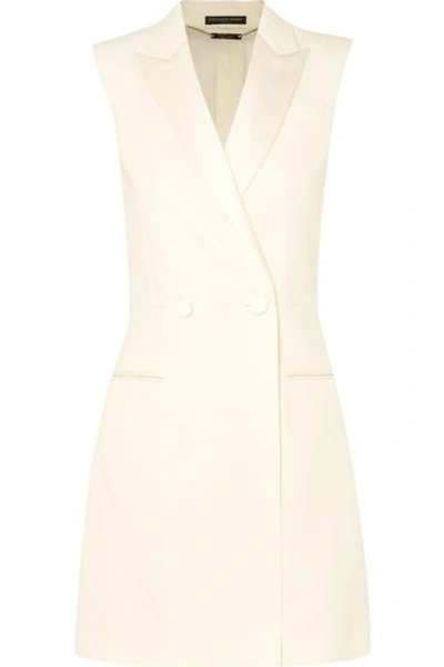 Alexander Mcqueen Satin-trimmed Wool-blend Cady Mini Dress In Ivory