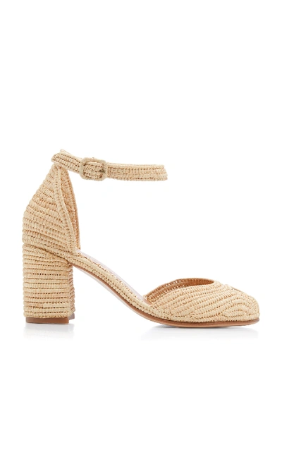 Carrie Forbes Laila Raffia Ankle Sandals In Beige