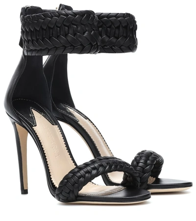Altuzarra Ghianda Braided Leather Stiletto Sandals In Black