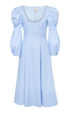 Khaite Edwina Scoop Neck Dress In Blue