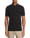Fred Perry Tipped Pique Slim Fit Polo Shirt In Black/claret