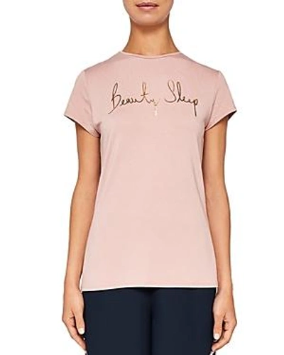Ted Baker Ted Says Relax Stelta Beauty Sleep Logo Tee In Dusky Pink