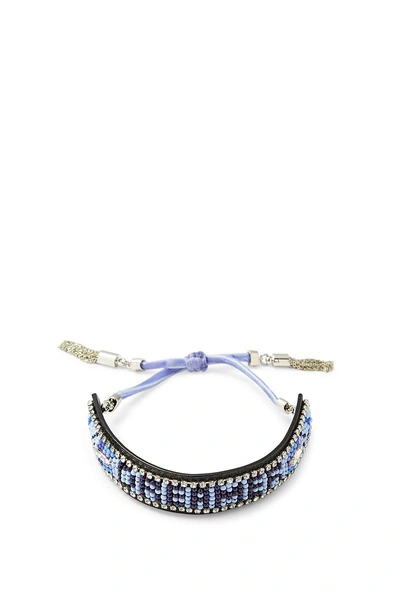 Rebecca Minkoff Dreamer Seed Bead Leather Bracelet In Blue Multi