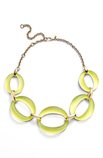 Alexis Bittar Large Lucite Link Frontal Necklace In Sea Blue