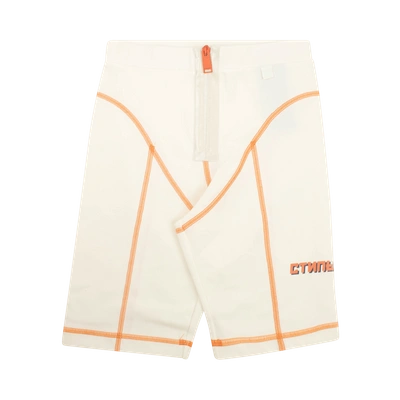 Pre-owned Heron Preston Ctnmb Active Biker Leggings 'off White/orange' In Cream