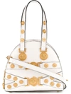 Versace Small Tribute Leather Top Handle Bag In White