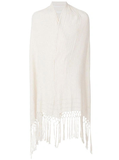 Caravana Fringed And Shredded Shawl In Natural