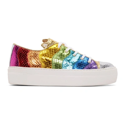 Charlotte Olympia Multicolor Metallic Purrfect Sneakers In Multicolour