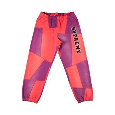 Pre-owned Supreme Patchwork Sweatpant 'bright Coral' In Pink