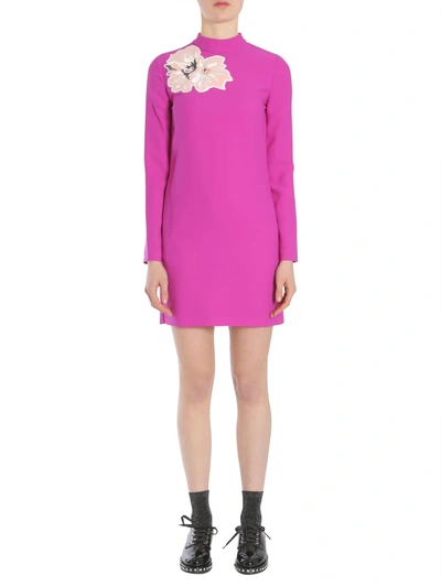 Carven Dress With Flower Patch In Purple
