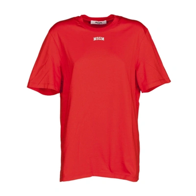 Msgm Cotton T-shirt In Red