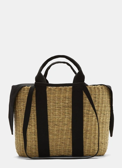 Muun Caba P Basket Bag In Beige And Black