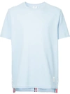 Thom Browne Striped Trim Pique T-shirt In Blue