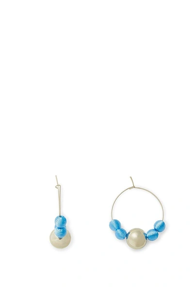 Rebecca Minkoff Multi Ball Hoop Earring In Silver/blue