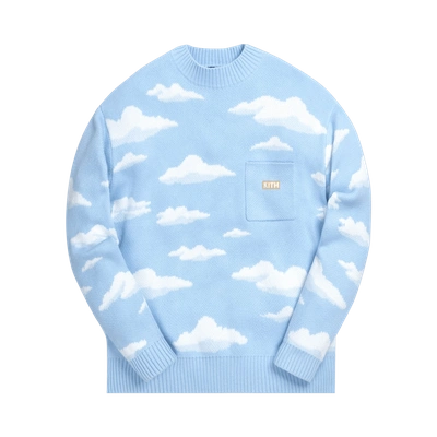 Pre-owned Kith For The Simpsons Cloud Intarsia Sweater 'blue'