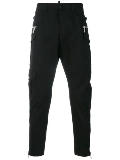 Dsquared2 Zip-embellished Cropped Trousers - Black