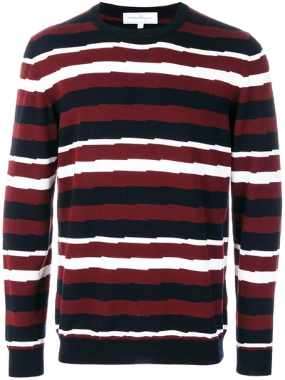 Ferragamo Salvatore  Striped Jumper - Blue