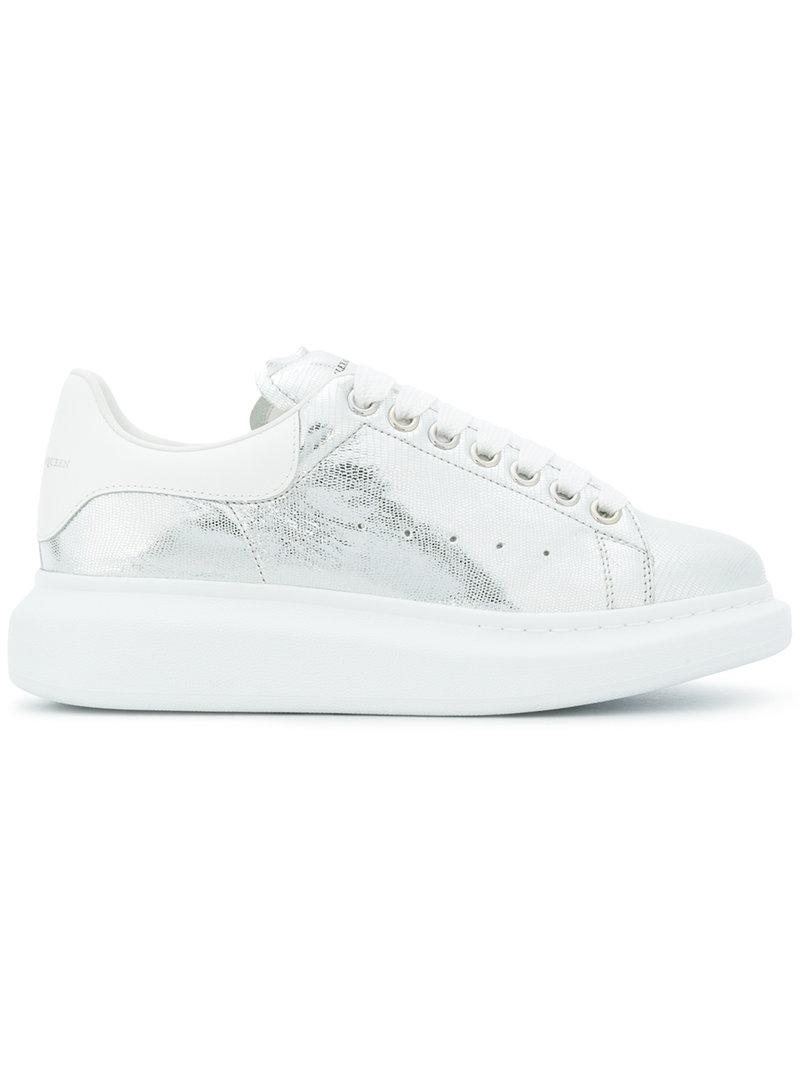 mcqueen silver sneakers