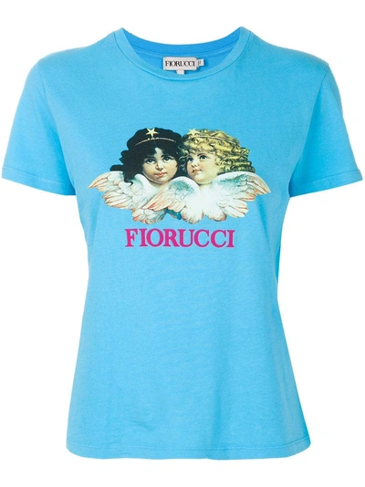 Fiorucci Angle Print T-shirt In Blue