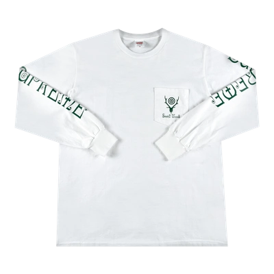 Pre-owned Supreme X South2 West8 Long-sleeve Pocket Tee 'white'